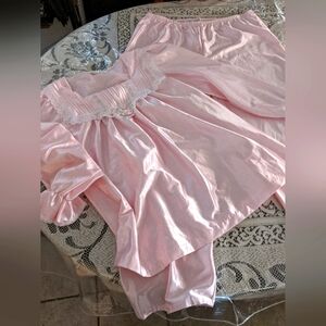 Vintage Retro Pink Floral Pajama Loungewear Sleepwear Coquette Costume ClownCore